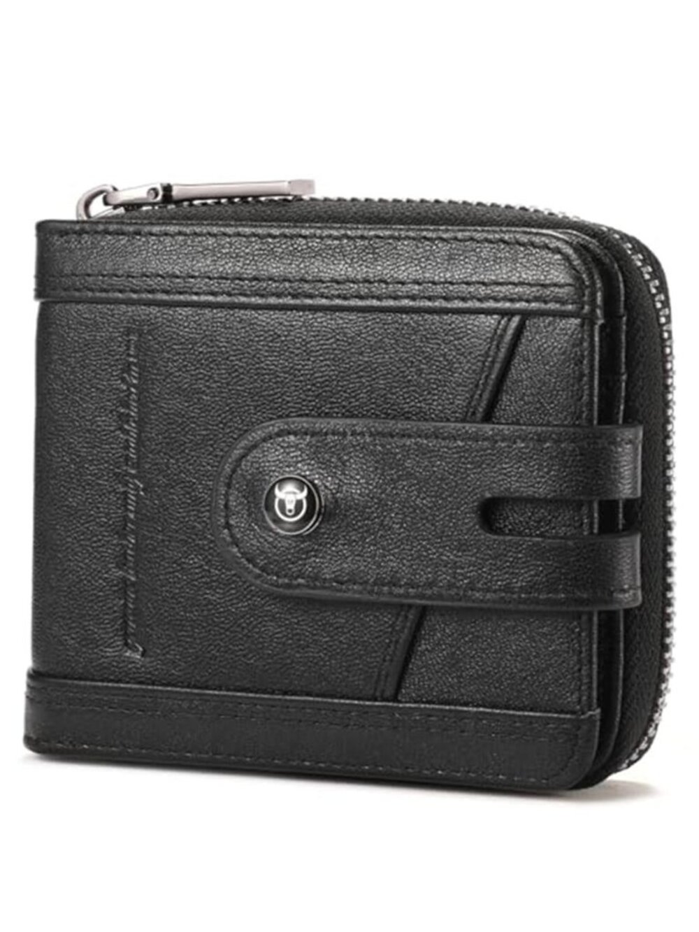 Men's Genuine Leather Wallet with Zipper